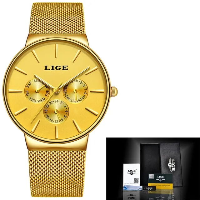 Classic Women Rose Gold Top Brand Luxury Laides Dress Business Fashion Casual Waterproof Watches