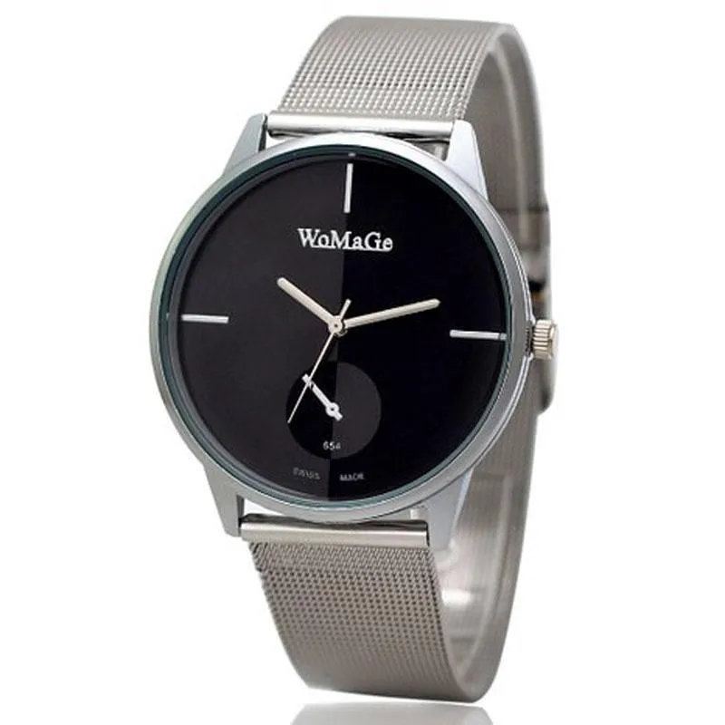Creative Men Casual Classic Stainless Steel Mesh Wrist Watch