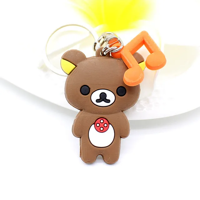 Cute Cartoon mickey minne Keychains Hello Kitty Cheese cat Bear Key chains Bag Pendant cat Owl Minion key Pendant Anime jewelry