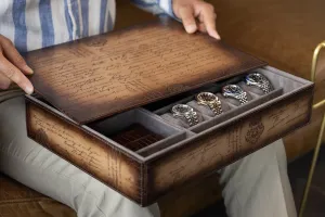 Daily Routines Tray - Parchment Patina Java Brown