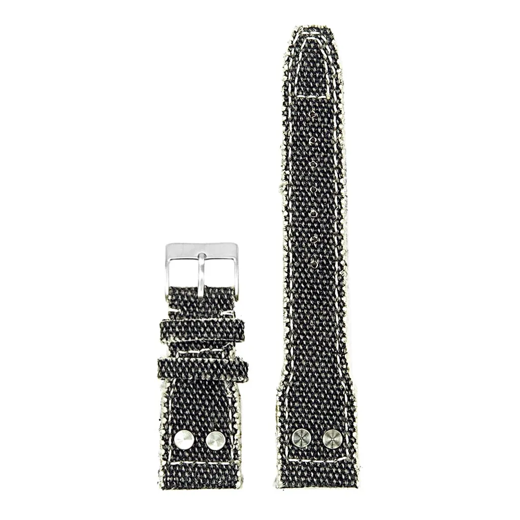 DASSARI Weave Frayed Edge Canvas Strap w/ Rivets