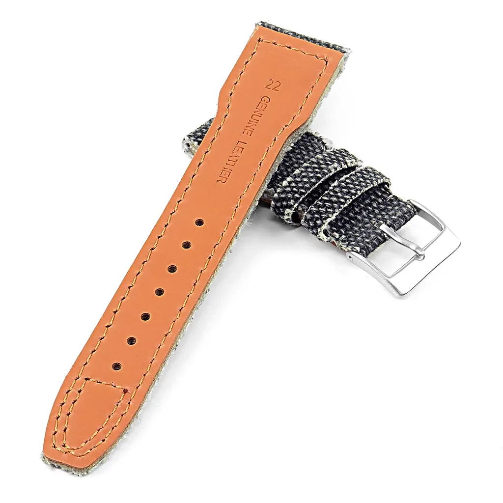 DASSARI Weave Frayed Edge Canvas Strap w/ Rivets