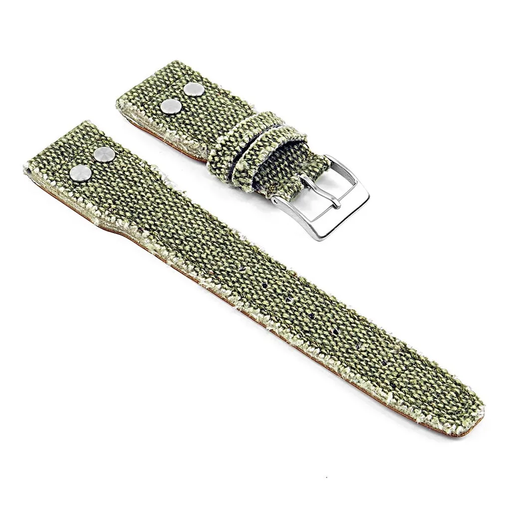 DASSARI Weave Frayed Edge Canvas Strap w/ Rivets