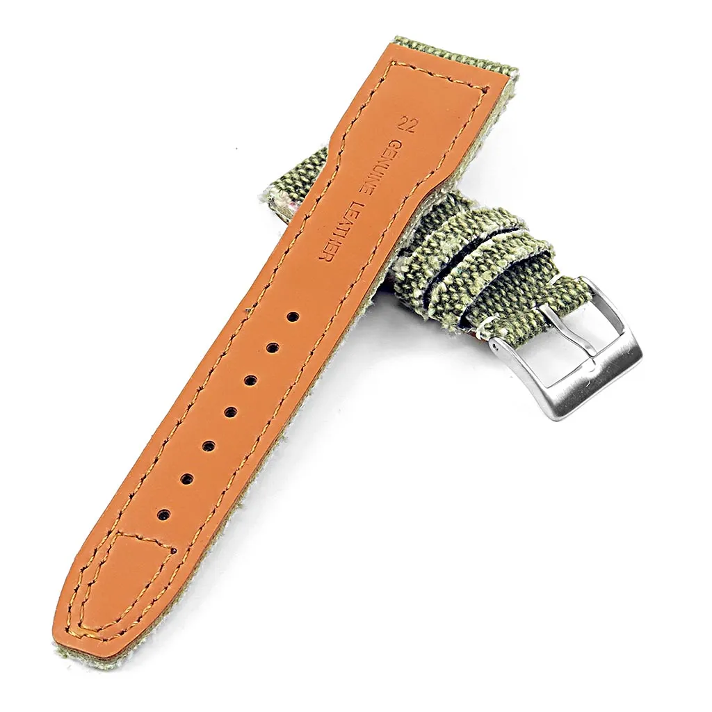DASSARI Weave Frayed Edge Canvas Strap w/ Rivets