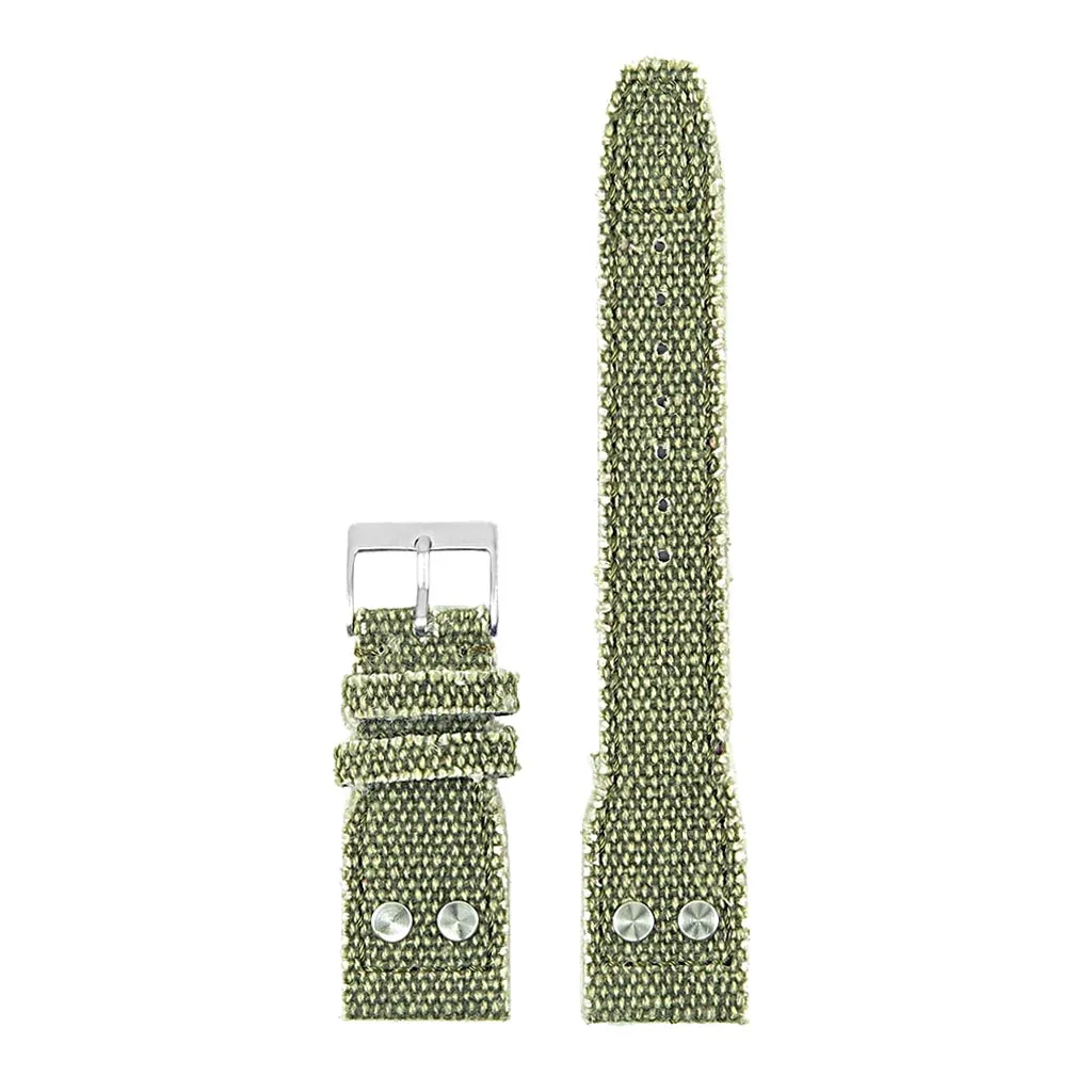 DASSARI Weave Frayed Edge Canvas Strap w/ Rivets