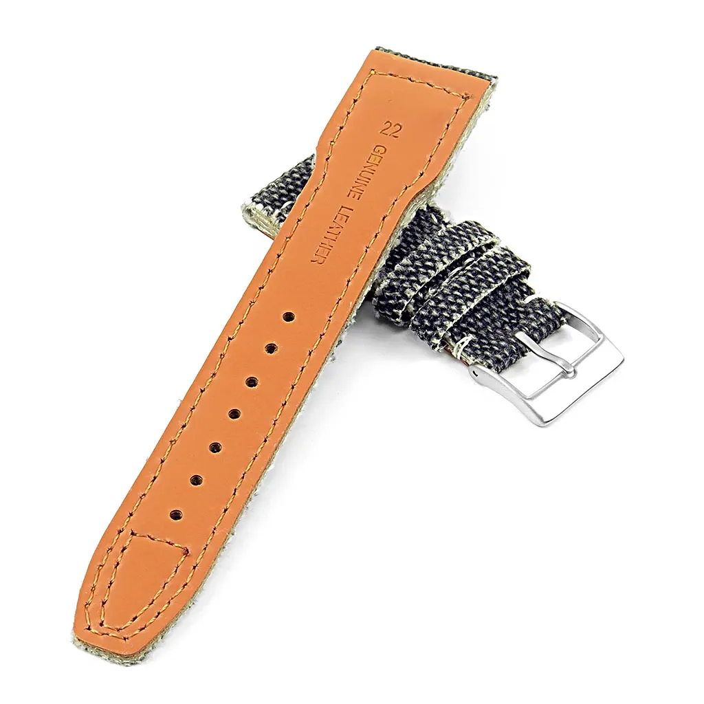 DASSARI Weave Frayed Edge Canvas Strap w/ Rivets