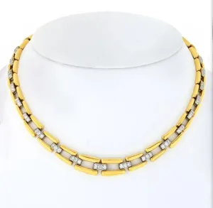 David Webb 18K Gold Diamond and Platinum Open Link Collar Chain Necklace ASC5598