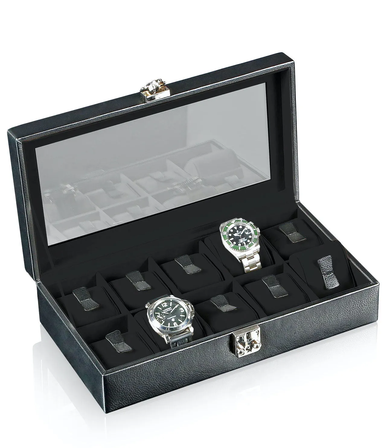 DH Watch Box With Viewing Window Solid 1 Black