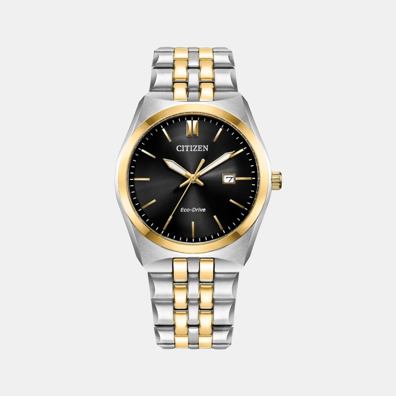 Eco-Drive Men's Black Analog Stainless Steel Watch BM7334-58E
