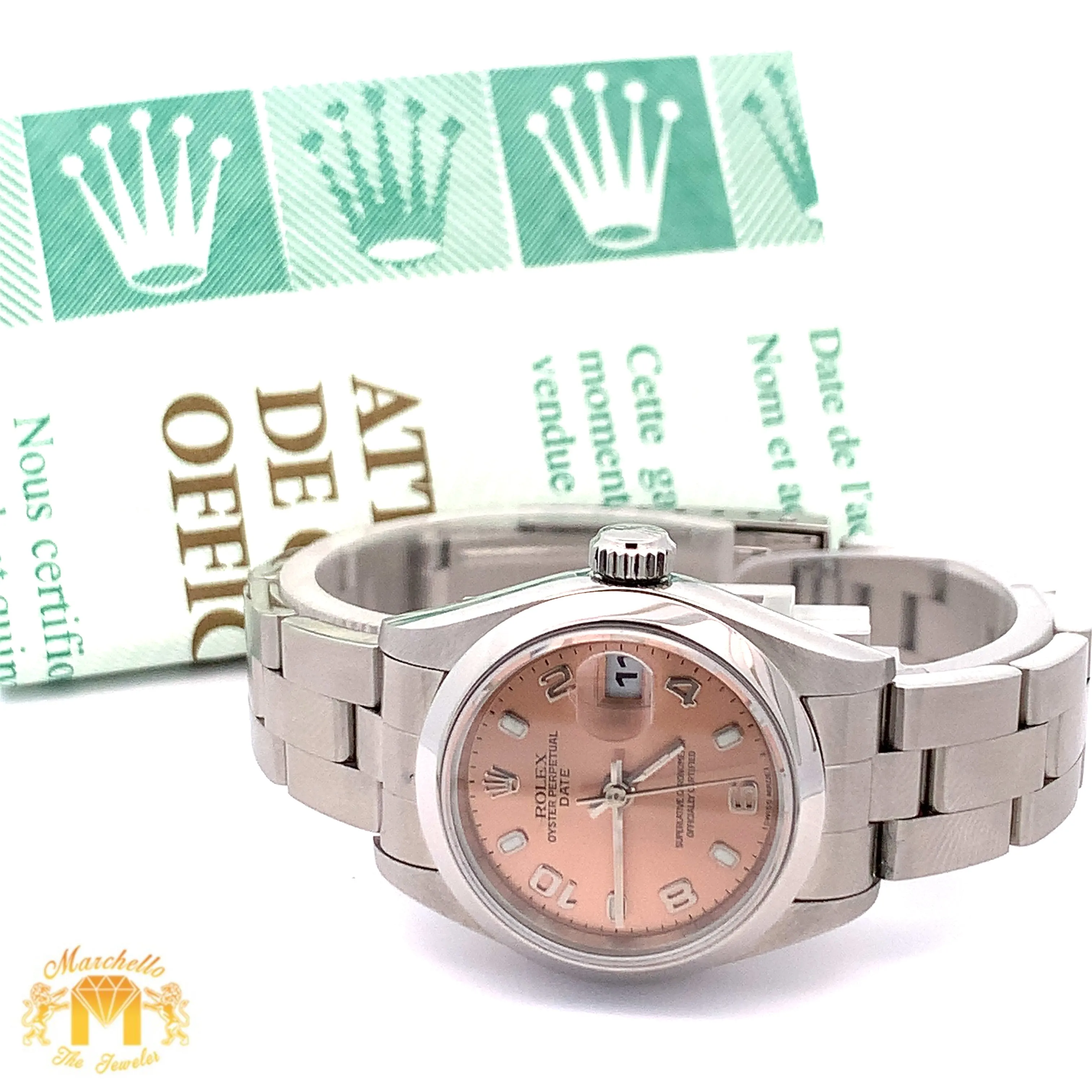 Factory 26mm Rolex Ladies`Watch with Stainless Steel Oyster Bracelet (Rolex papers)