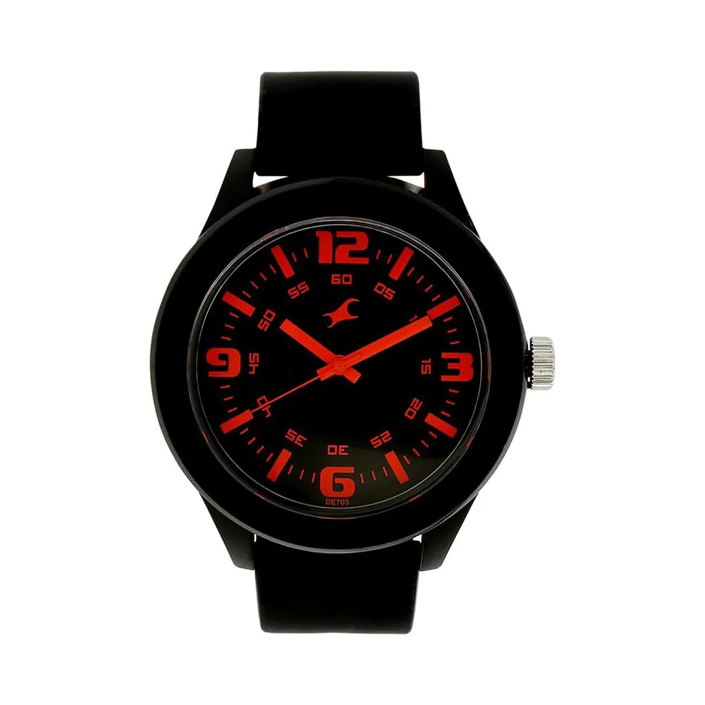 Fastrack Black Dial and Band Analog Plastic Watch for Unisex -NR38003PP13W