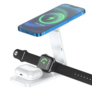 Foldable 3 In 1 Wireless Fast Charger White