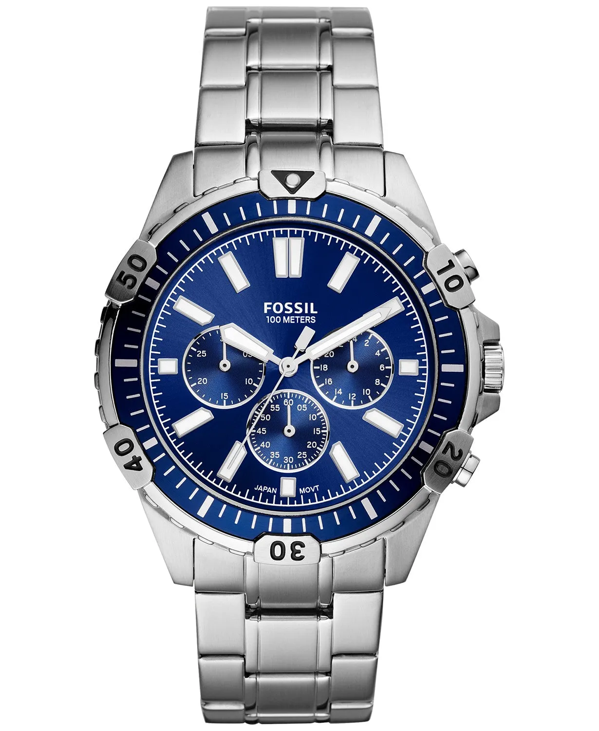 Fossil FS5623 Chronograph Garrett Stainless Steel Bracelet Men Watches Lexor Miami