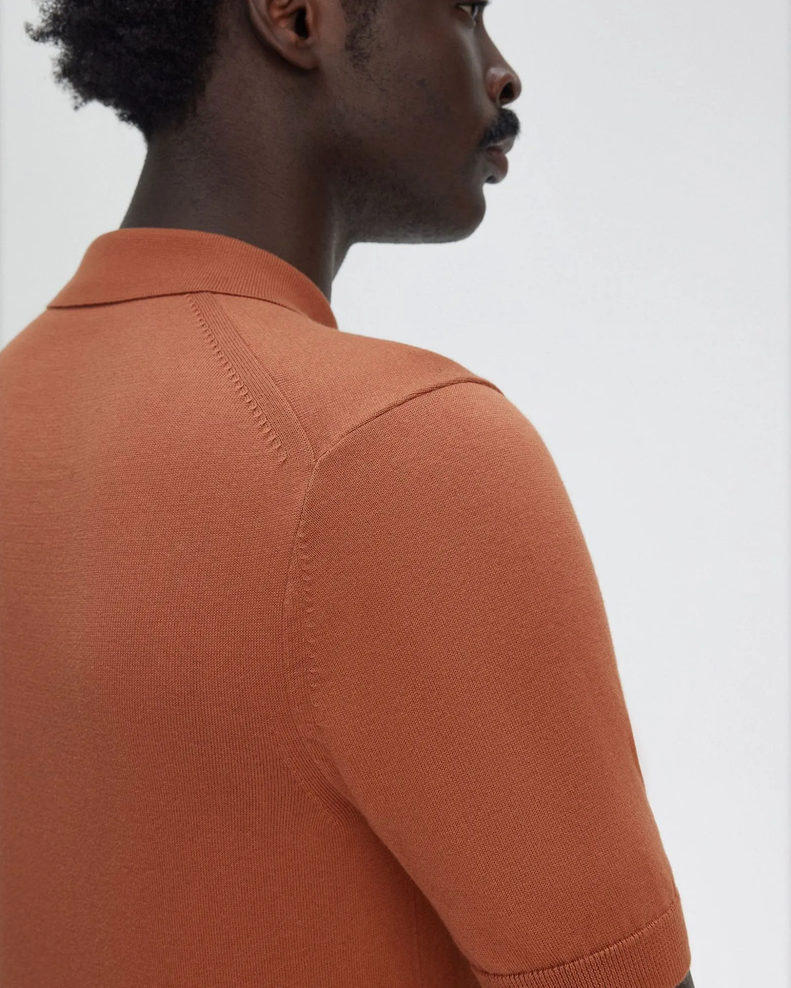 Fred Perry Cotton Knitted Polo Shirt - Cinnamon