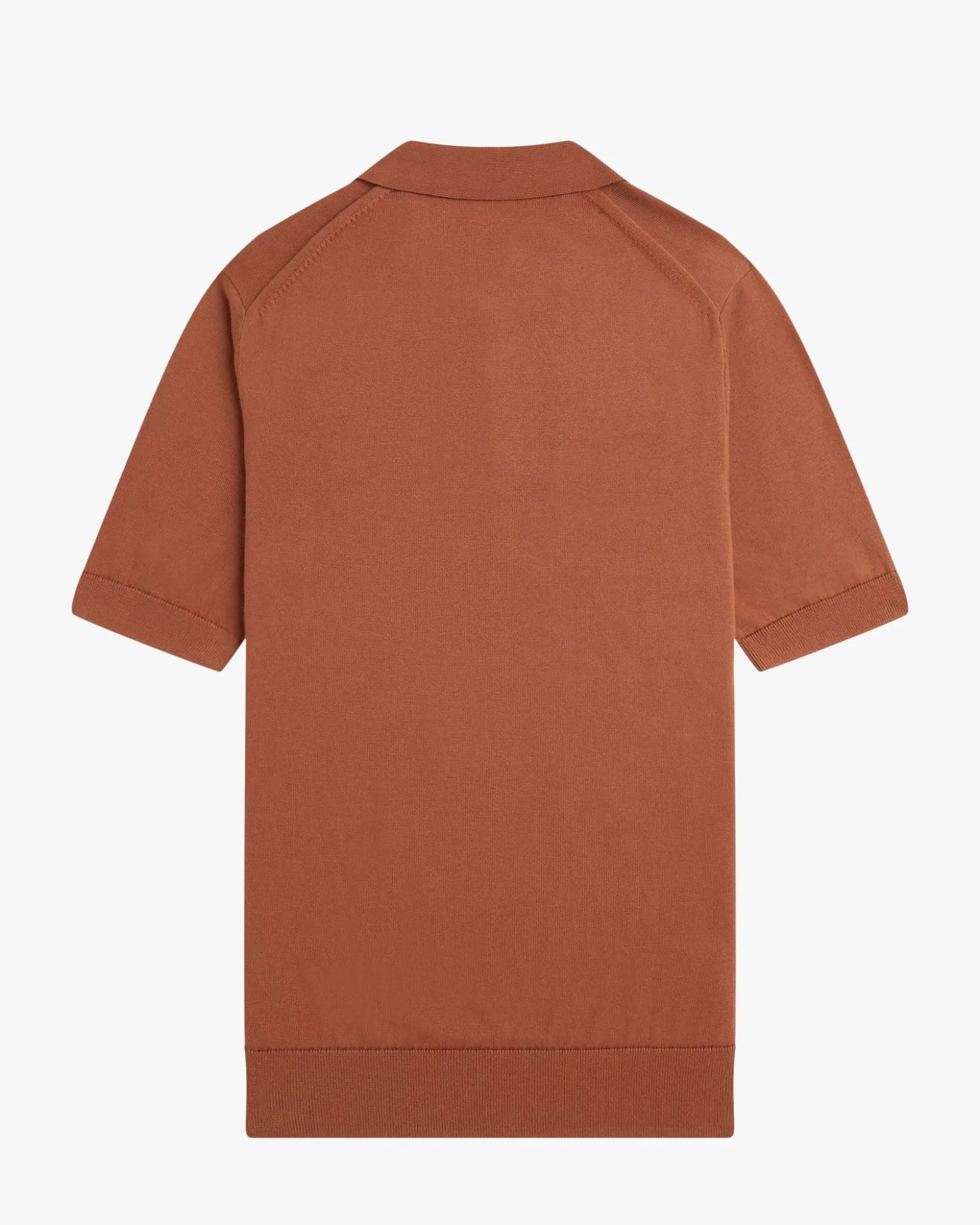 Fred Perry Cotton Knitted Polo Shirt - Cinnamon