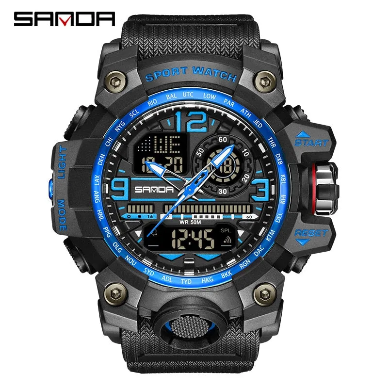 G Style New Men's Watches 50M Waterproof Shock Sports Military Quartz Watch for Male Digital Wristwatch Clock 3133