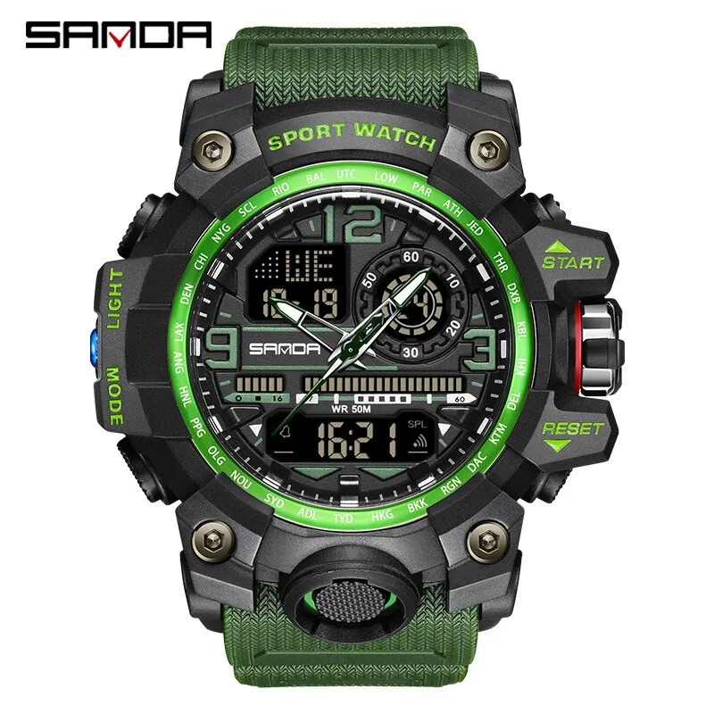 G Style New Men's Watches 50M Waterproof Shock Sports Military Quartz Watch for Male Digital Wristwatch Clock 3133