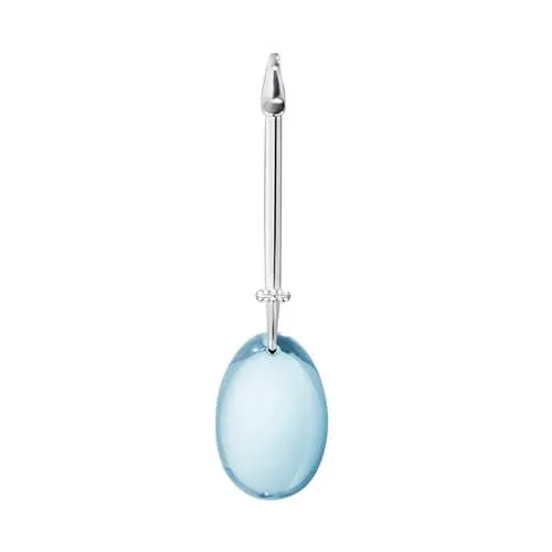 Georg Jensen Silver Dew Drop Blue Topaz & Diamond Pendant