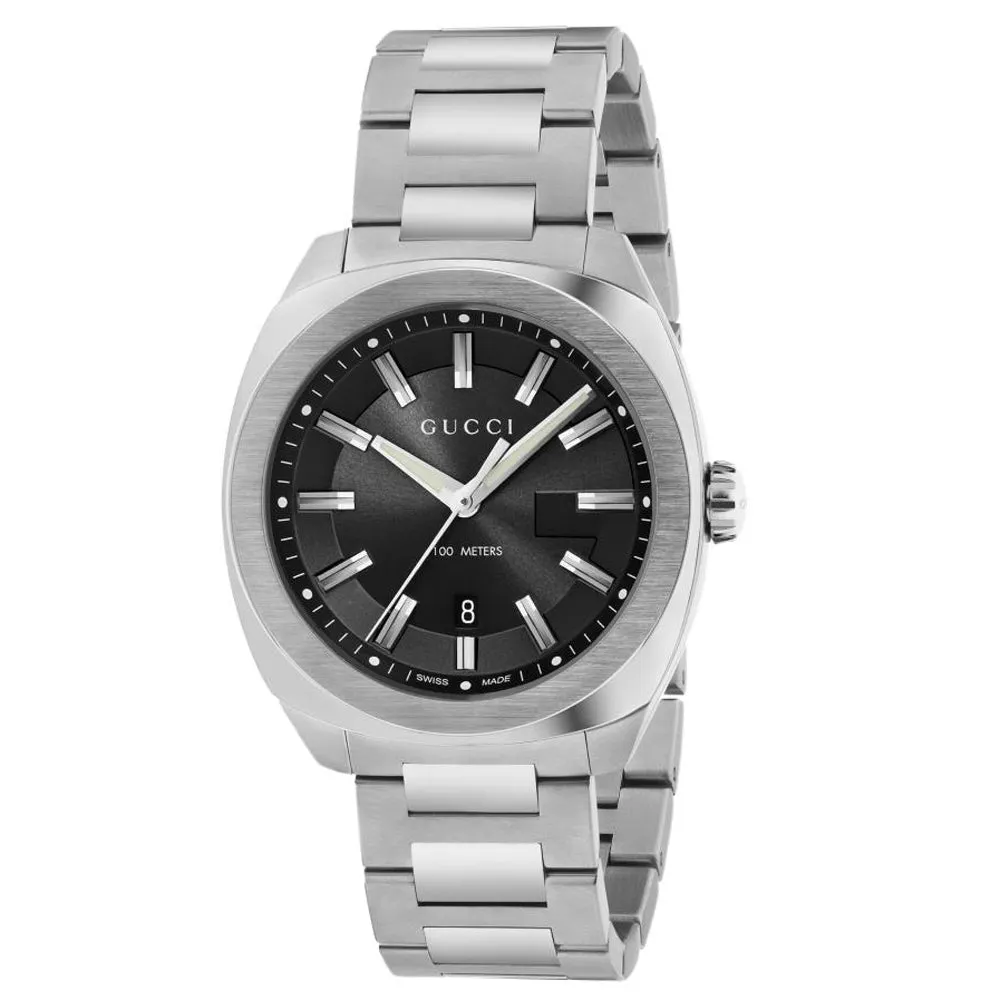 Gucci GG2570 41mm Sunray Black Dial Gents Bracelet Watch YA142301