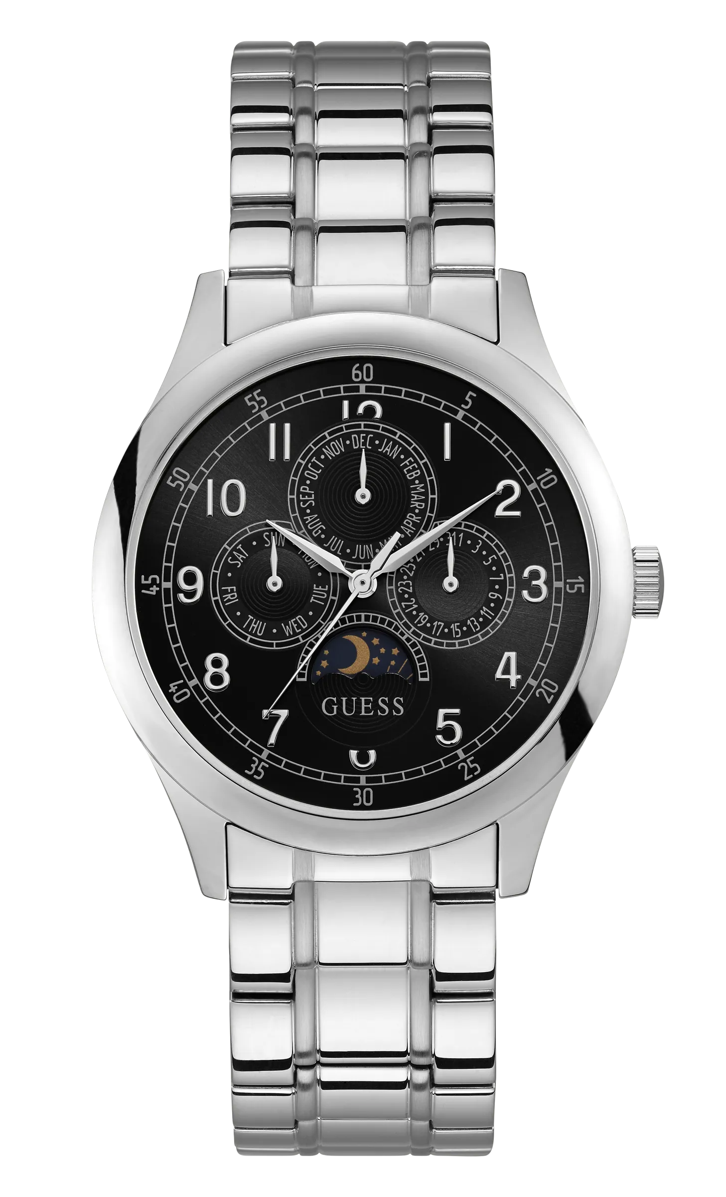 Guess Mens Silver Multi-function Watch - W1110G1