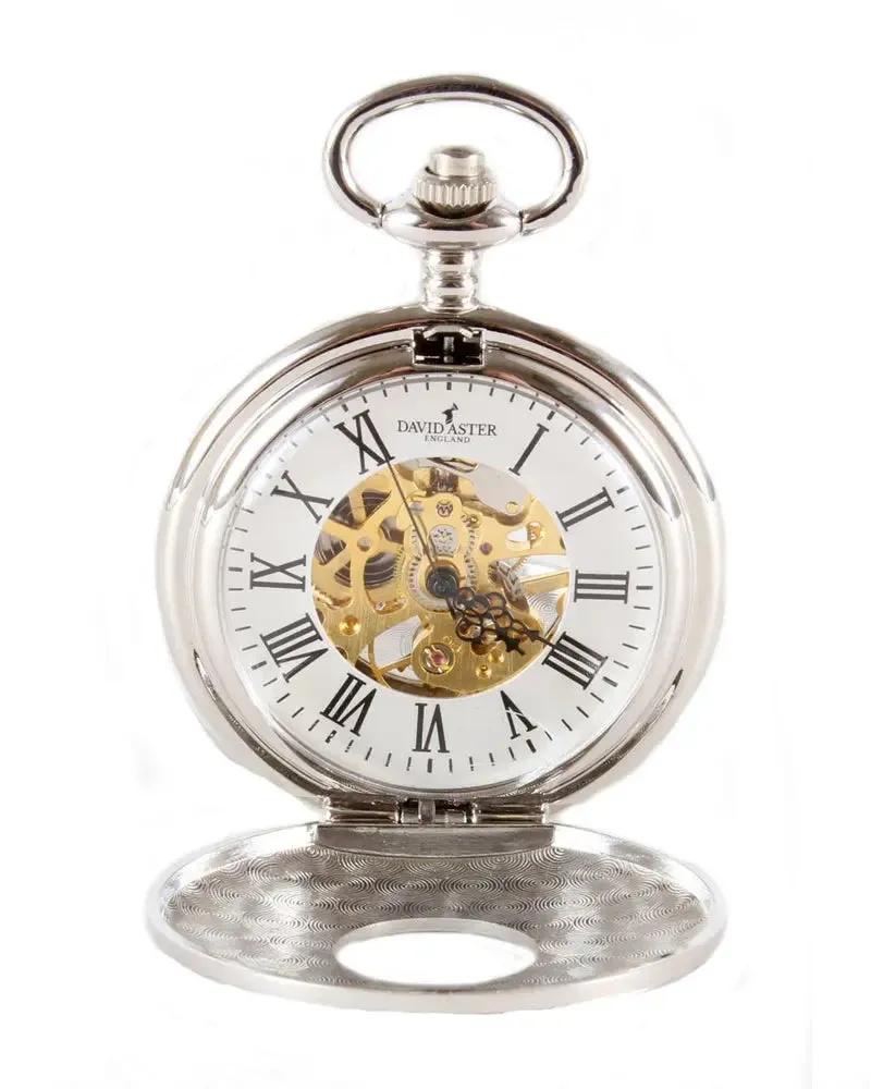 Half Hunter Mechanical Pocket Watch - Silver / Gold