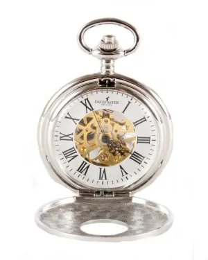 Half Hunter Mechanical Pocket Watch - Silver / Gold