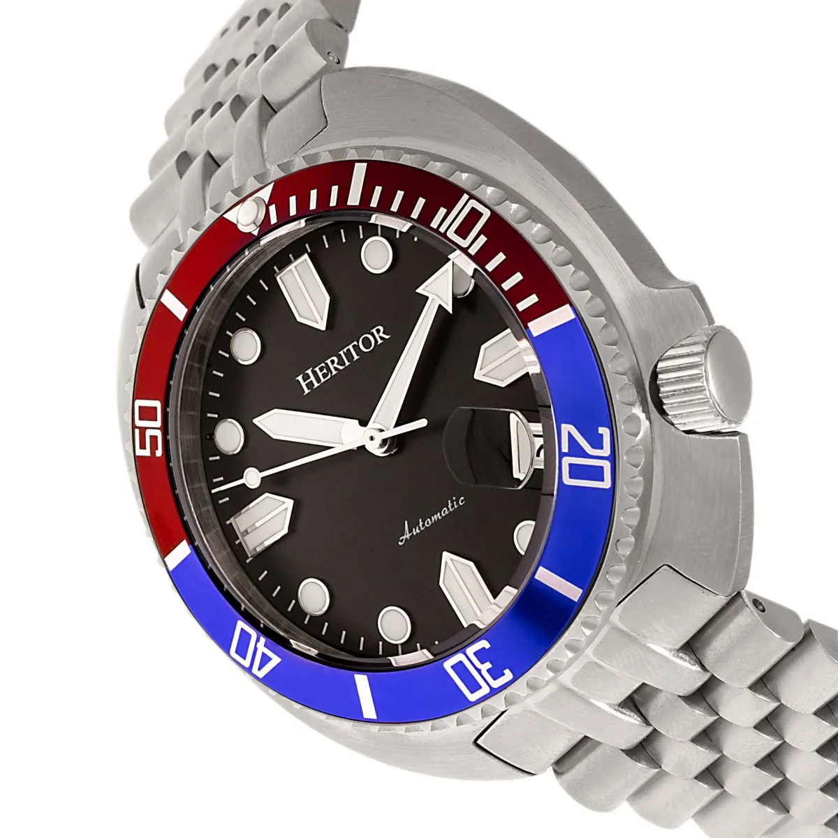 Heritor Automatic Matador Box Set with Interchangeable Bands and Date Display - Red/Blue - HERHR9303