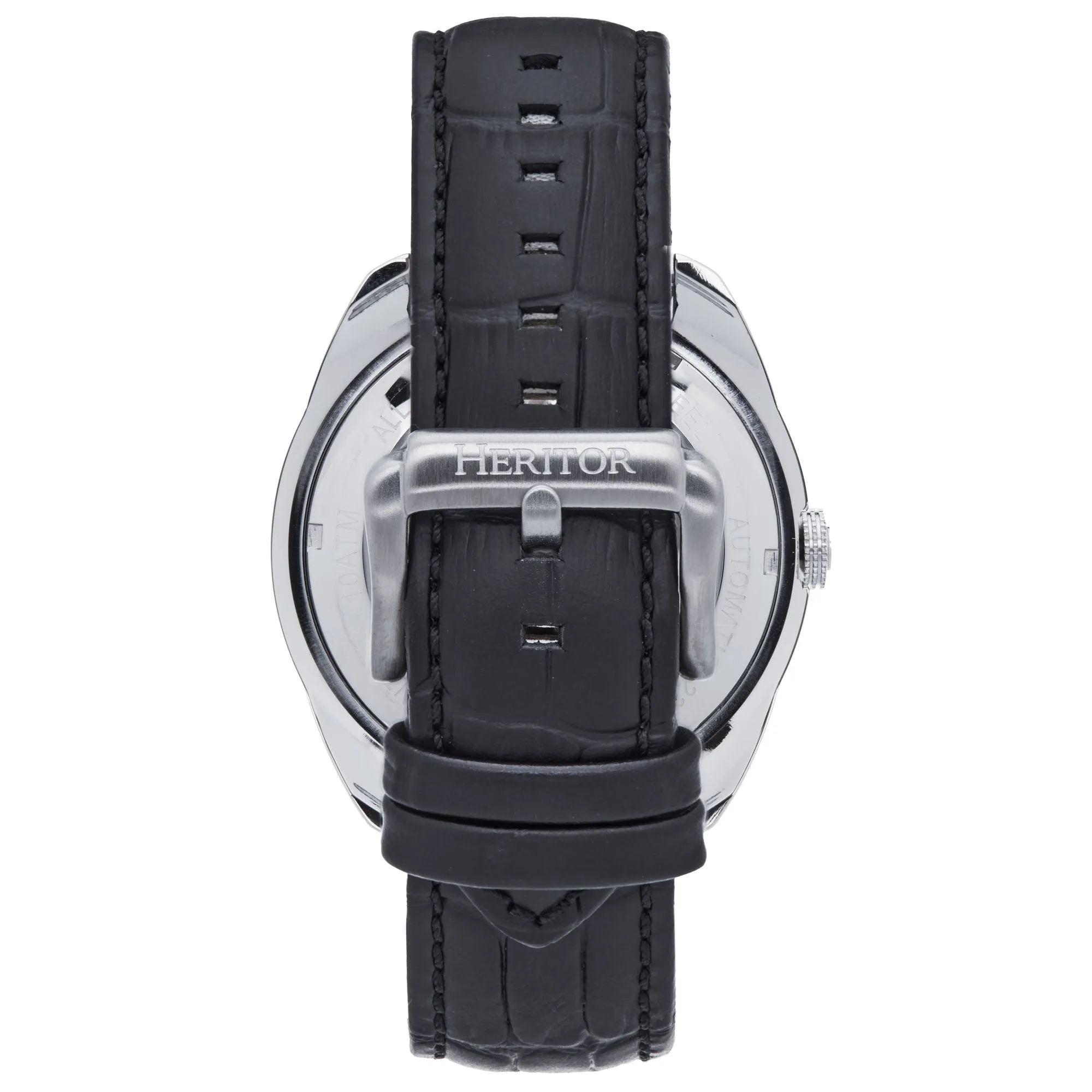 Heritor Automatic Roman Semi-Skeleton Leather-Band Watch