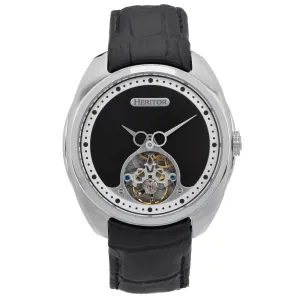 Heritor Automatic Roman Semi-Skeleton Leather-Band Watch