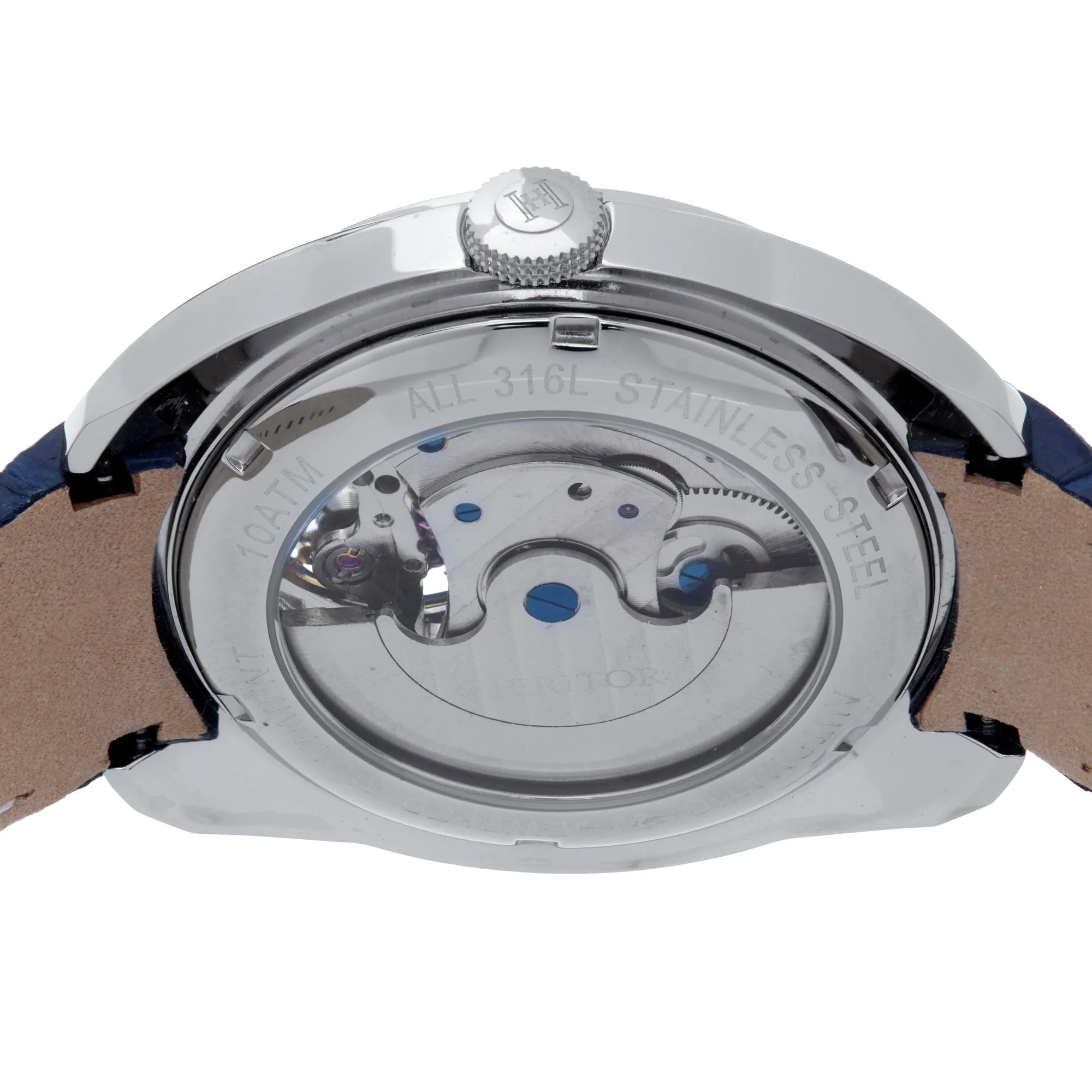 Heritor Automatic Roman Semi-Skeleton Leather-Band Watch