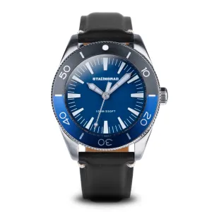 Iron Will. Blue Dial. Black Leather Strap. SG-0012-03