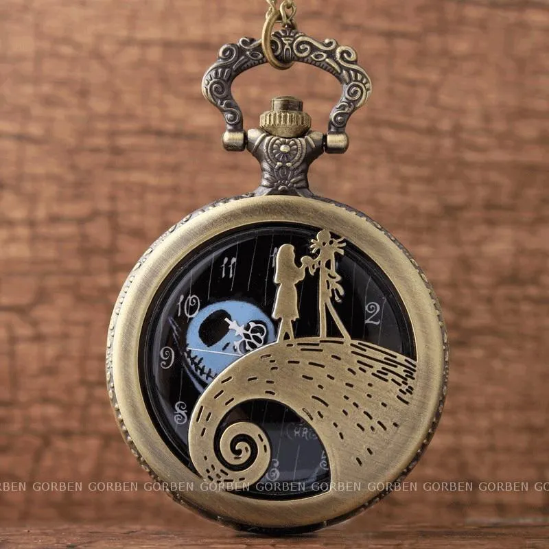 Jack Skellington Love Sally Pocket Watch