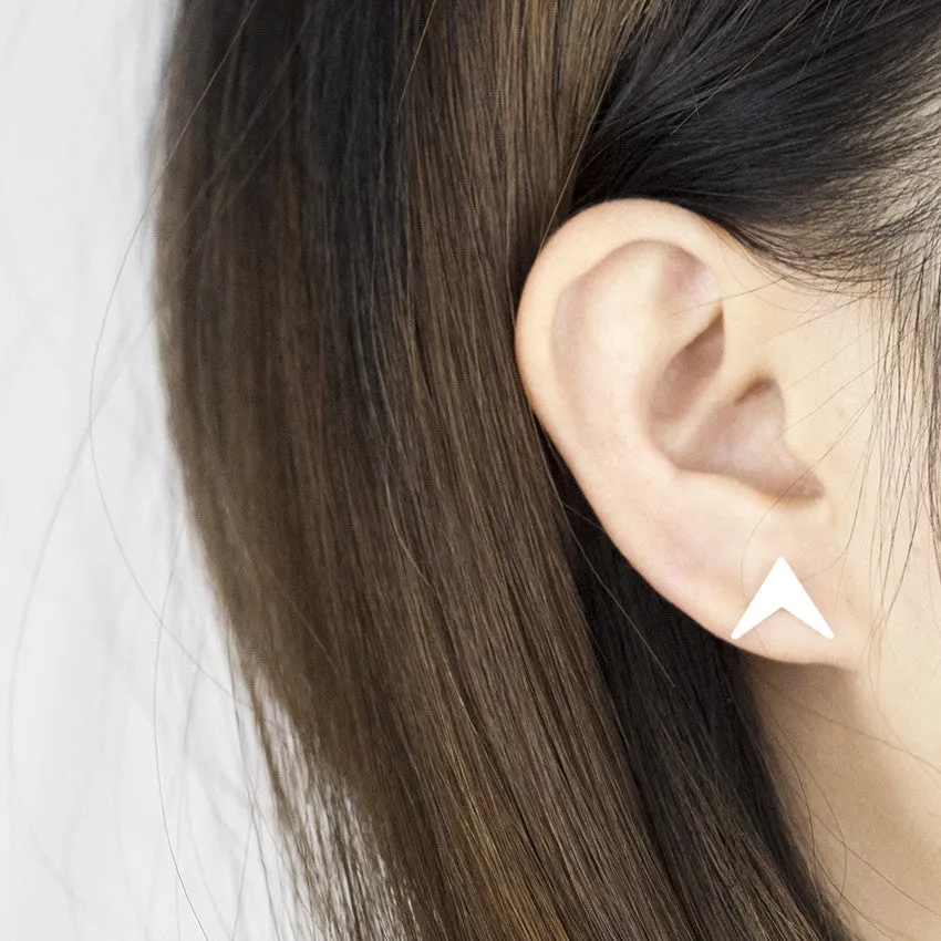 Korea Style Geometric Chevron V Shaped Pendientes
