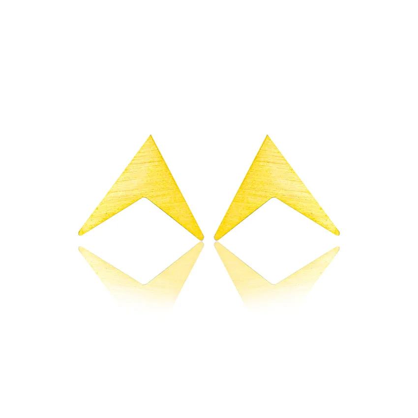 Korea Style Geometric Chevron V Shaped Pendientes