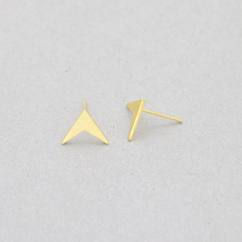 Korea Style Geometric Chevron V Shaped Pendientes