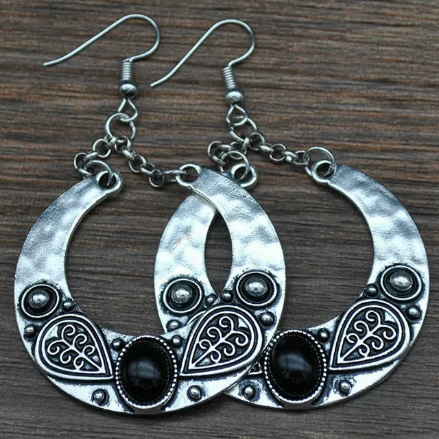 LOVBEAFAS 2017 Fashion Boho Big Drop Earrings For Women Jewelry Brinco Carved Vintage Tibetan Silver Bohemian Long Earrings