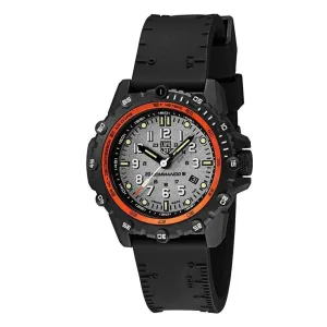 Luminox Men's Commando Frogman 3300 Series Black Rubber Band Grey Dial Quartz Analog Watch - XS.3301