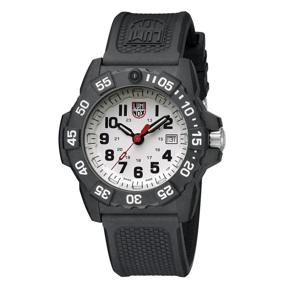 Luminox Men's Navy Seal 3500 Series Black Polyurethane Strap White Analog Dial Quartz Watch - XS.3507.L