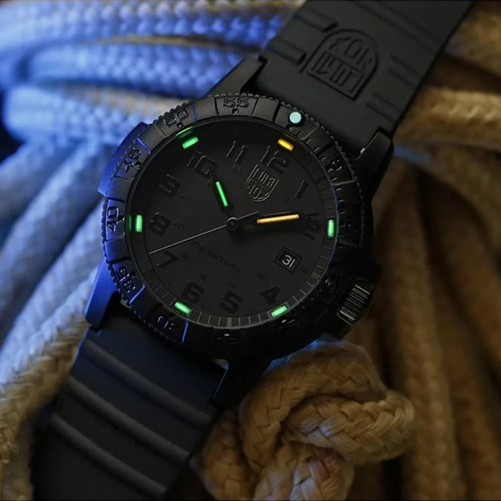 Luminox Men's Sea Turtle Giant 0320 Series Black Polyurethane Strap Black Analog Dial Quartz Watch - XS.0321.BO.L