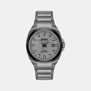 Men's Quartz Analog Grey Dial Stainless Steel Watch 1514137