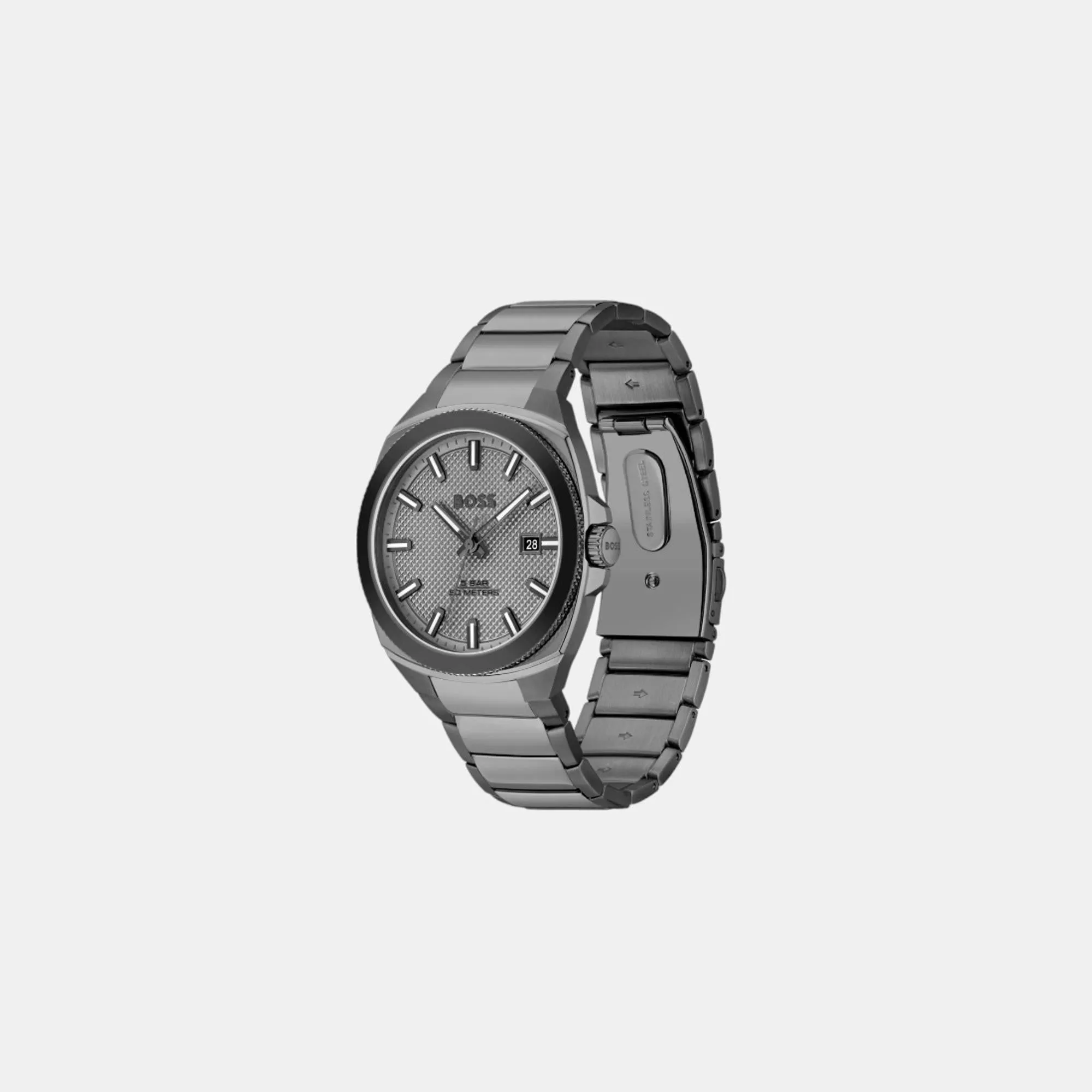 Men's Quartz Analog Grey Dial Stainless Steel Watch 1514137