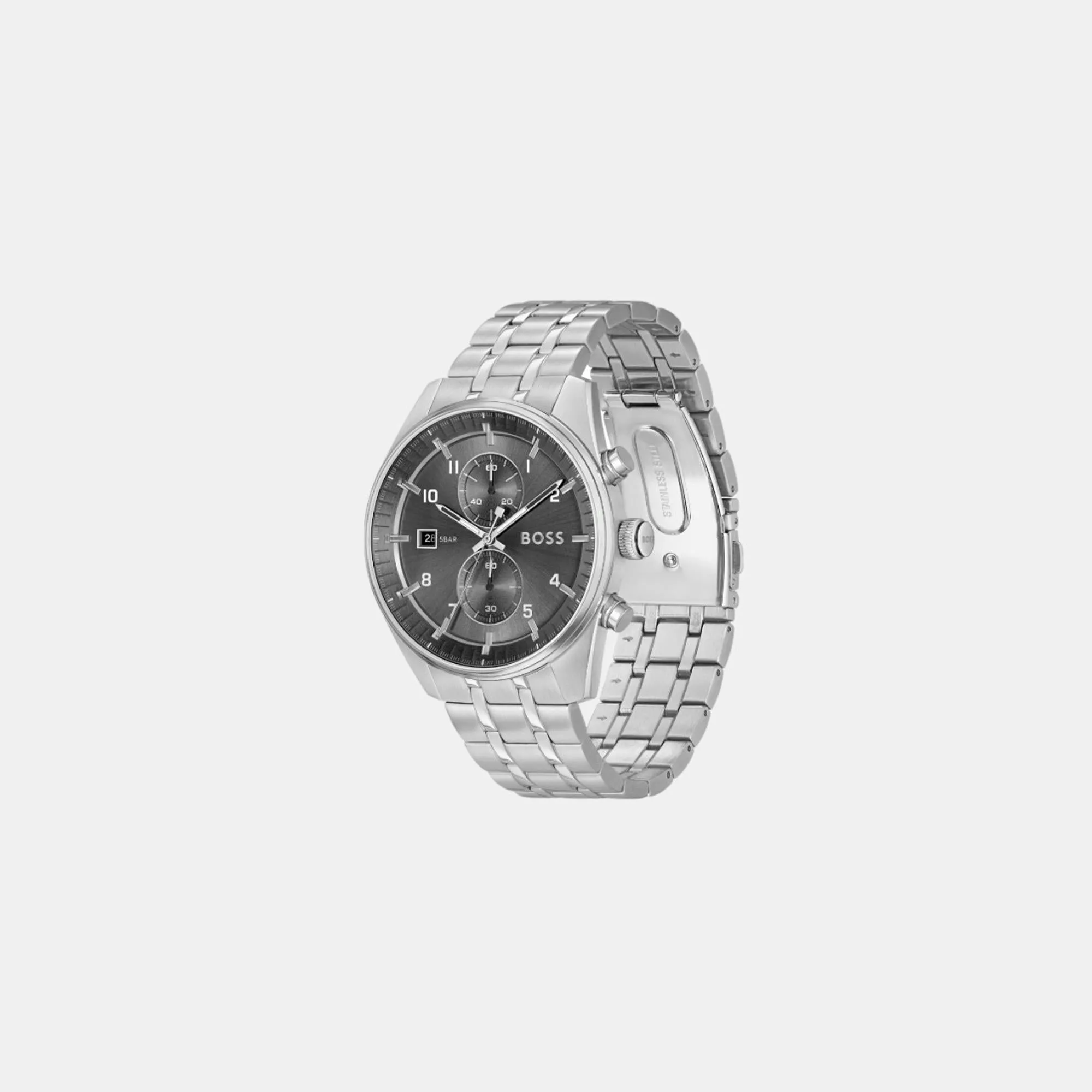 Men's Quartz Chronograph Grey Dial Stainless Steel Watch 1514151