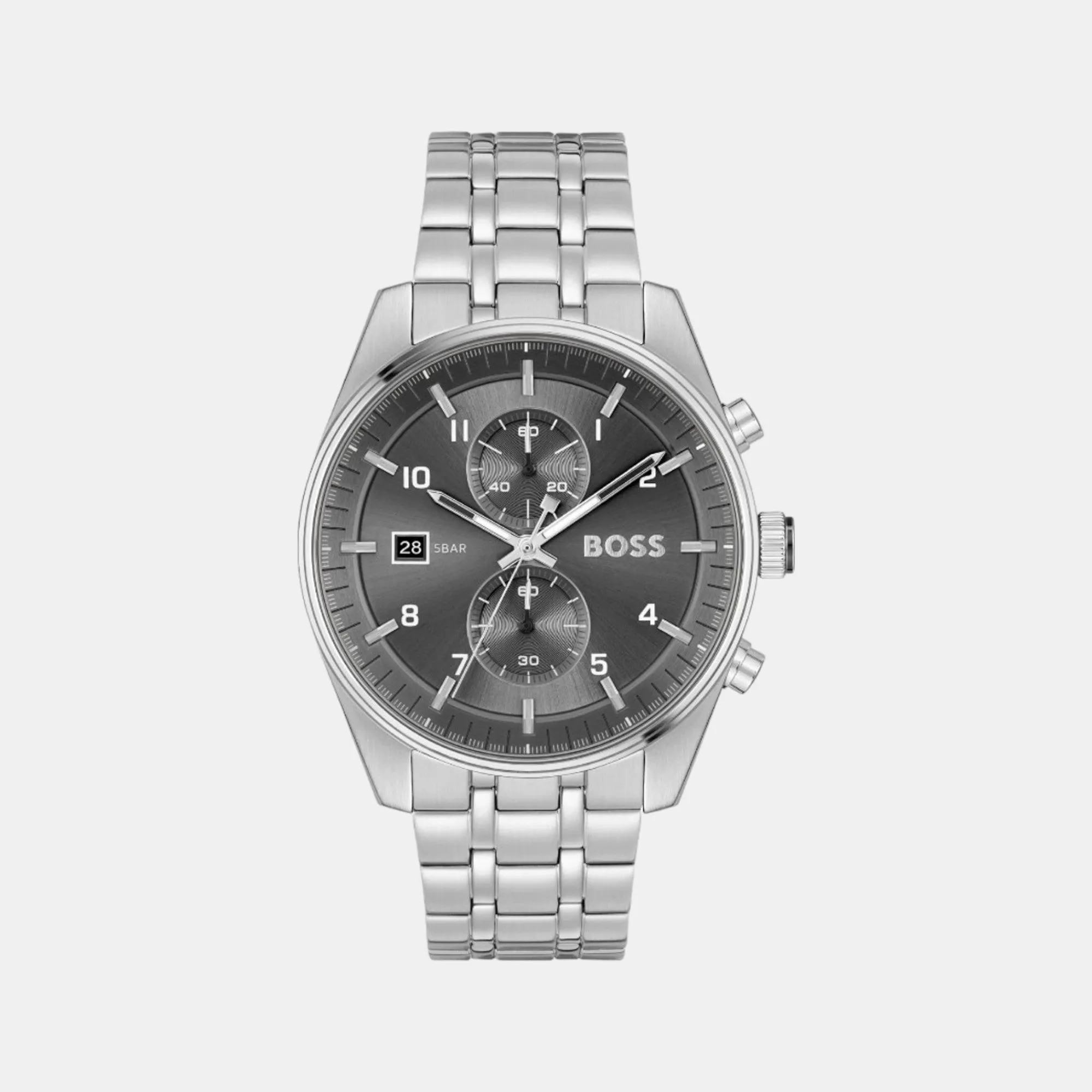 Men's Quartz Chronograph Grey Dial Stainless Steel Watch 1514151