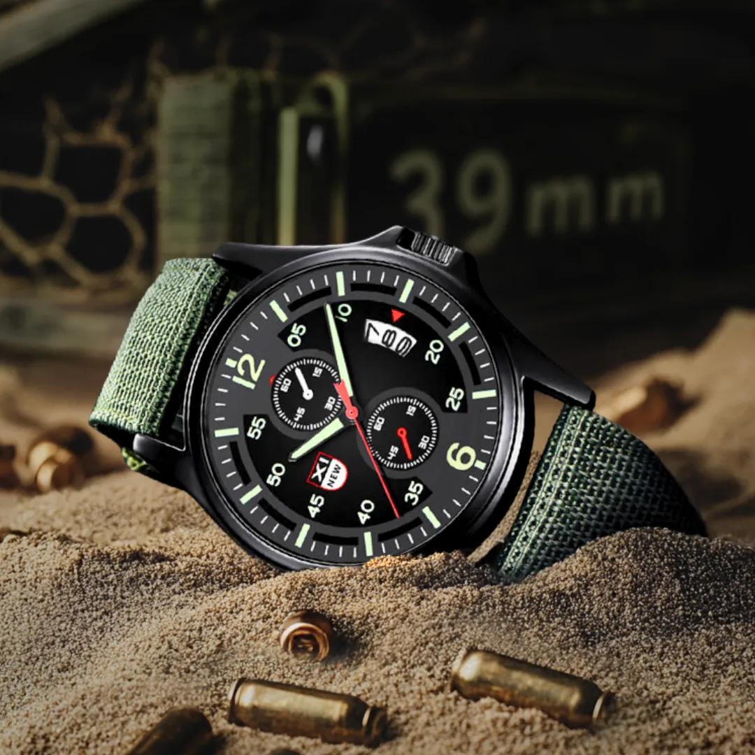 Military-Style Quartz Sports Watch