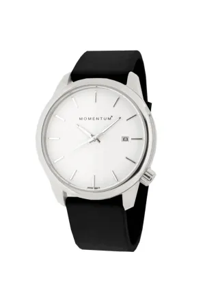 Momentum Watches Logic 36mm SS Polished, Sapphire, Sml, White, Black Goma Rubber