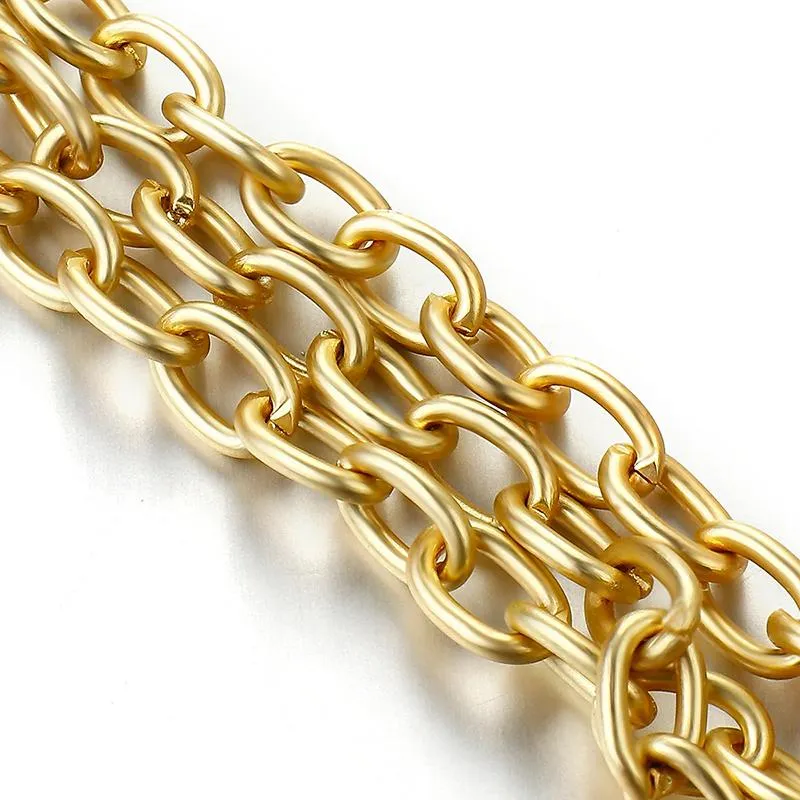 Multiple Chunky Chains With Coin Head Charm Bracelet