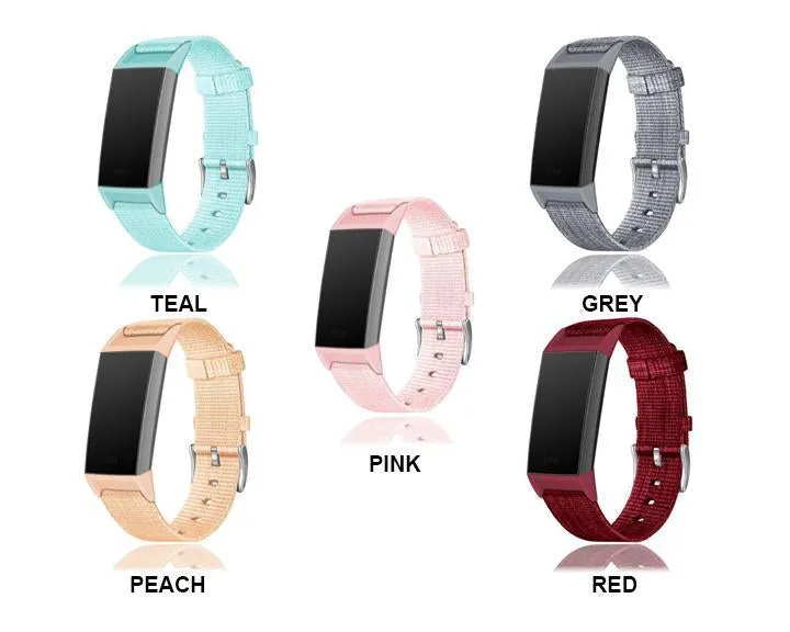 New Simple Replacement Wristband Nylon Canvas Sport Watch Strap Wrist Band for Fitbit Charge 3 4|Smart Accessories|