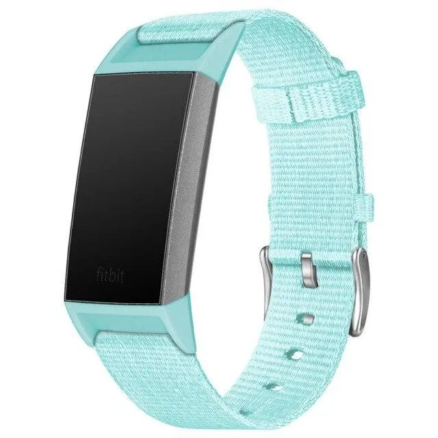 New Simple Replacement Wristband Nylon Canvas Sport Watch Strap Wrist Band for Fitbit Charge 3 4|Smart Accessories|