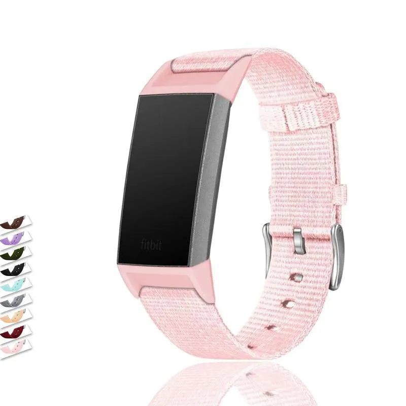 New Simple Replacement Wristband Nylon Canvas Sport Watch Strap Wrist Band for Fitbit Charge 3 4|Smart Accessories|