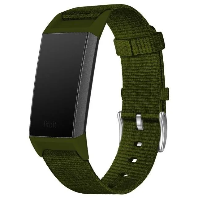 New Simple Replacement Wristband Nylon Canvas Sport Watch Strap Wrist Band for Fitbit Charge 3 4|Smart Accessories|